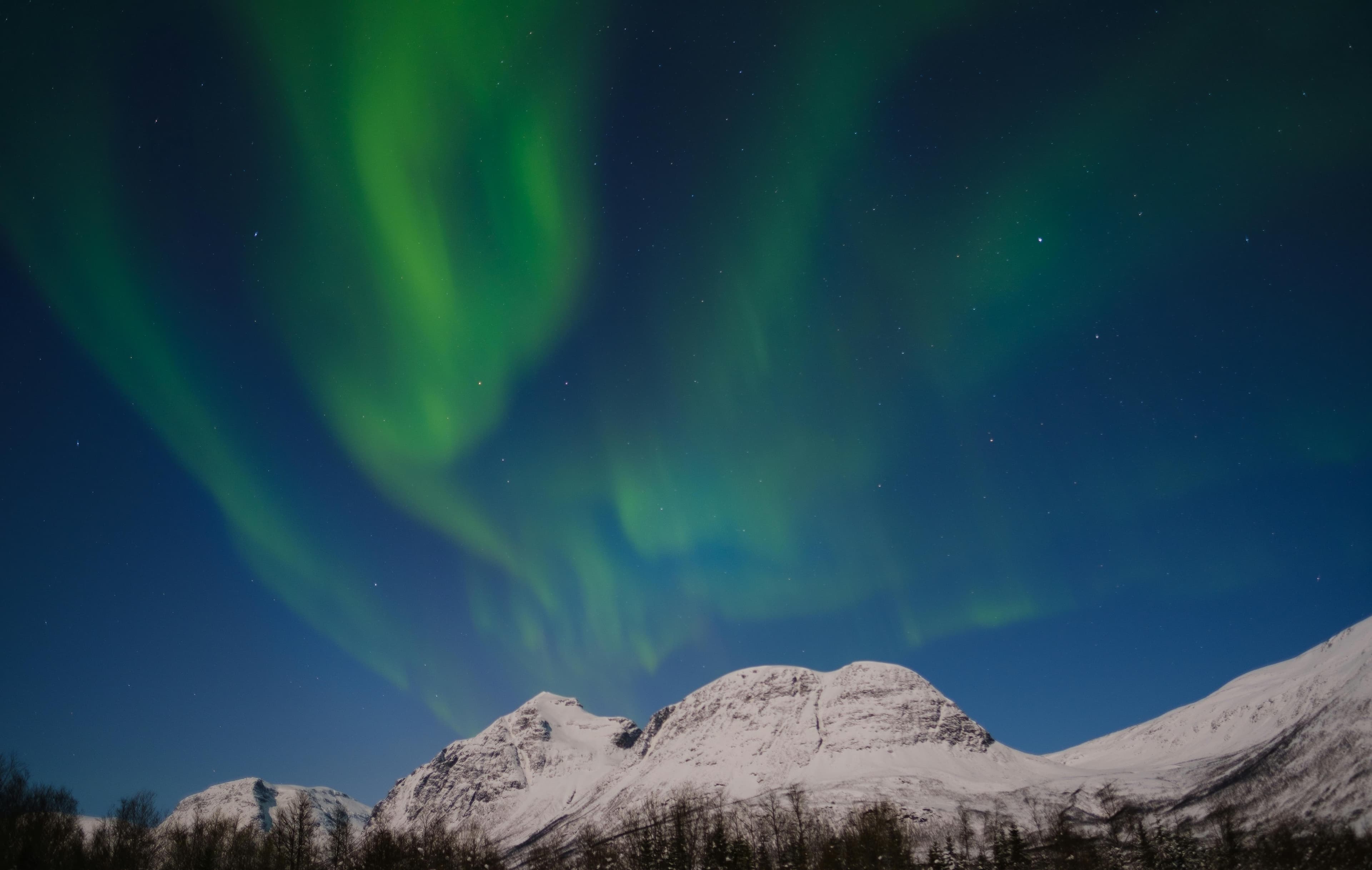 Northern lights above the Tromso region in winter